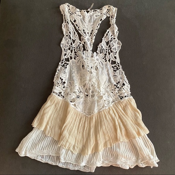 Free People Tops - EUC Free People Crochet Style Sheer Tank Top XS